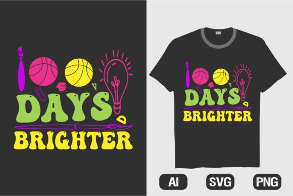 100 Day School Brighter Rainbow Tshirt 1