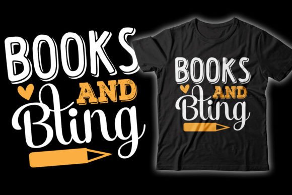 Books and Bling T-Shirt Design: A Versatile Digital Asset for Creatives, Educators & Gift-Givers