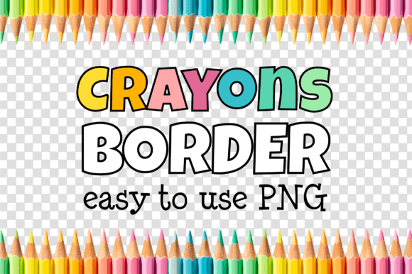 Crayons Rainbow Border Frame Clipart KDP