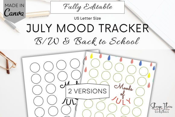 July Mood Tracker Canva Template