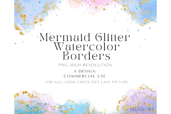 Mermaid Watercolor Borders Clipart: Where Artisan Craft Meets Digital Versatility