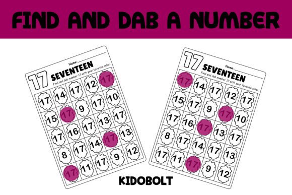 PreK Dab a Dot Number Worksheet - 17