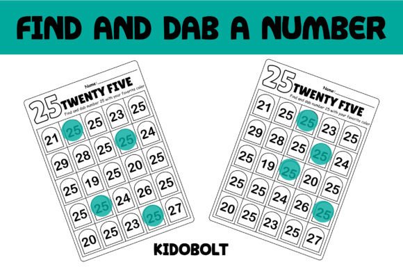 PreK Dab a Dot Number Worksheet - 25