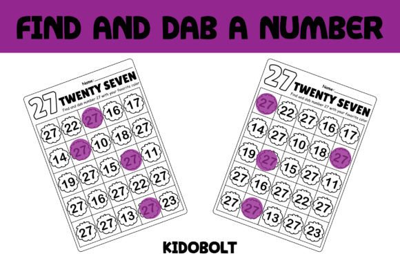 PreK Dab a Dot Number Worksheet - 27