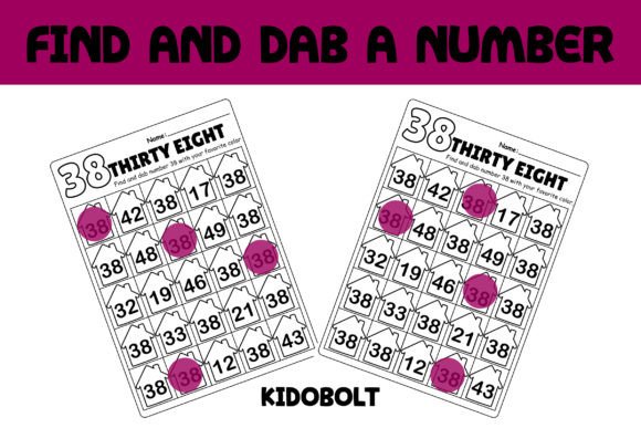 PreK Dab a Dot Number Worksheet - 38
