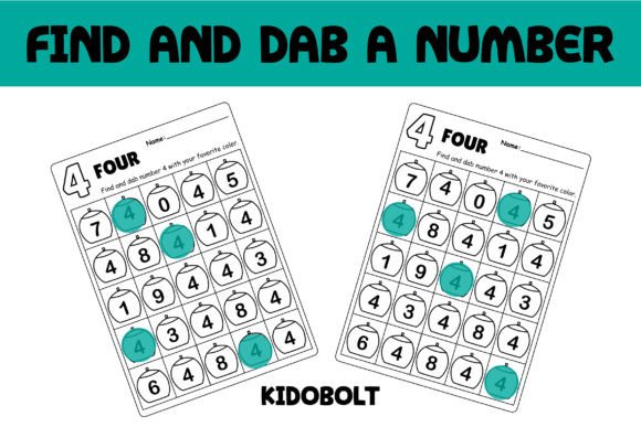 PreK Dab a Dot Number Worksheet - 4