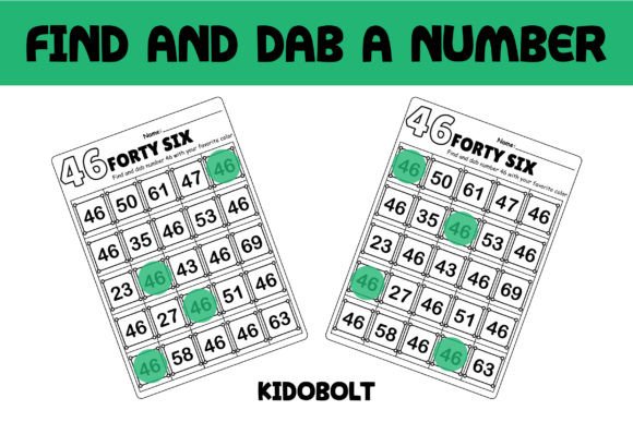PreK Dab a Dot Number Worksheet - 46