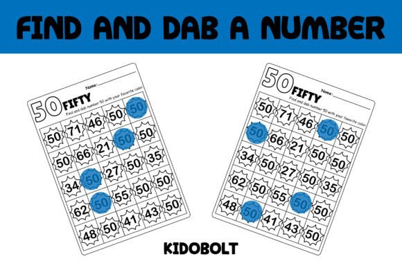 PreK Dab a Dot Number Worksheet – 50