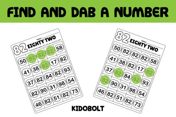 PreK Dab a Dot Number Worksheet - 82