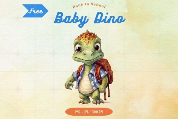 Watercolor Dinosaur Sublimation Clipart